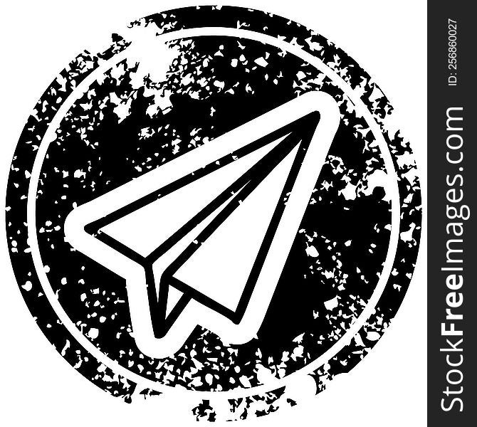 paper plane distressed icon