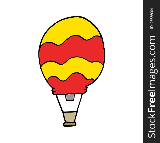 cartoon doodle of a hot air balloon