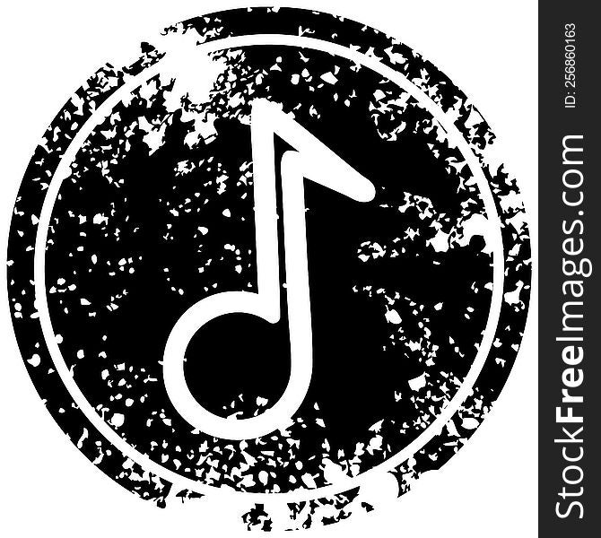 musical note distressed icon symbol