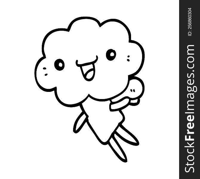 cartoon cloud head creature