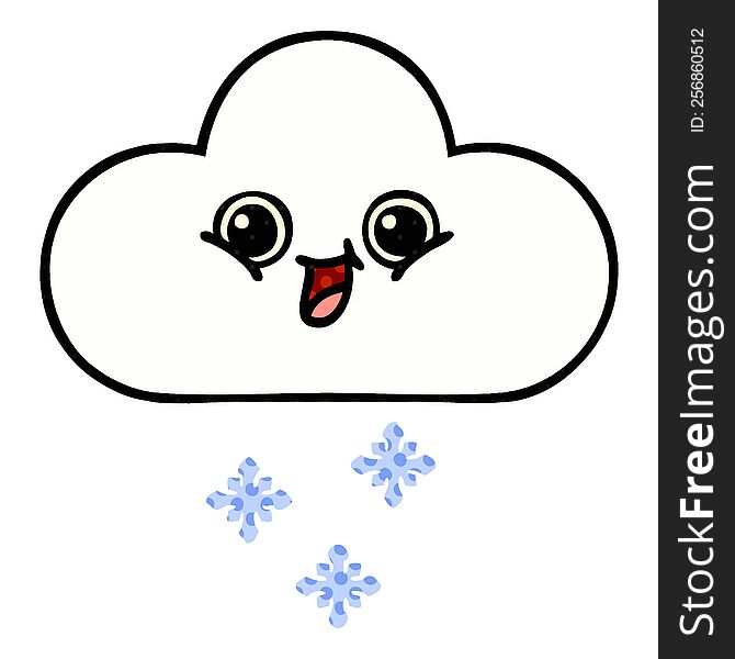 comic book style cartoon of a snow cloud
