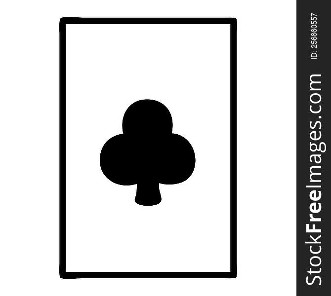 tattoo in black line style of the ace of clubs. tattoo in black line style of the ace of clubs