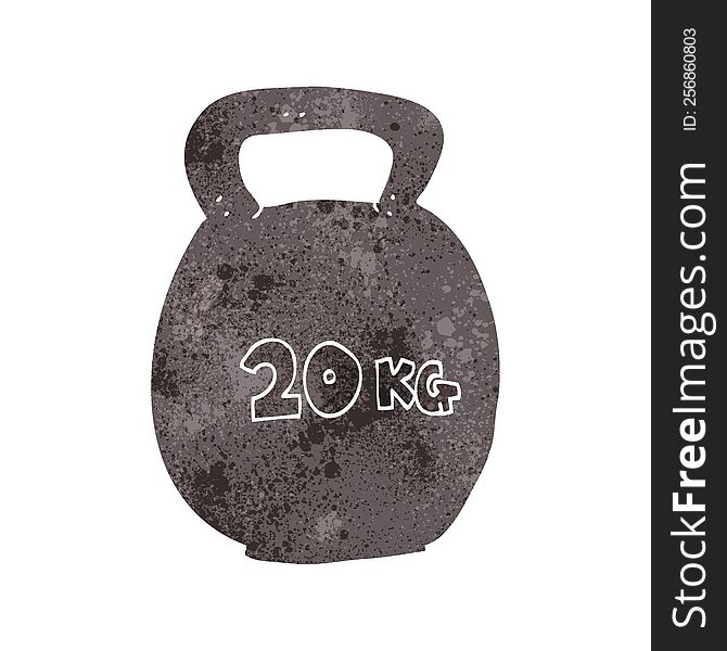 freehand retro cartoon 20kg kettle bell