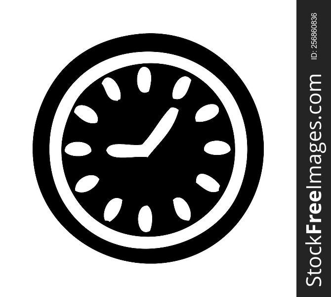 flat symbol of a wall clock. flat symbol of a wall clock