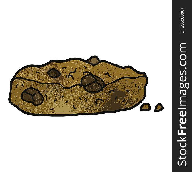 cartoon doodle chocolate chip cookie