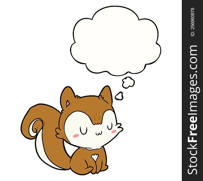 Cartoon Squirrel And Thought Bubble