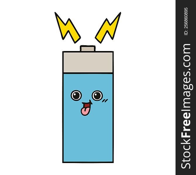 cute cartoon of a battery. cute cartoon of a battery