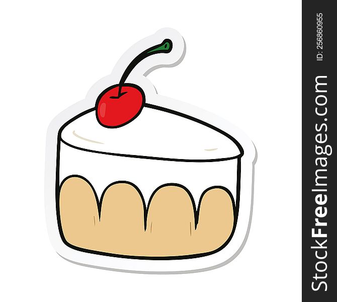 Sticker Of A Cartoon Dessert