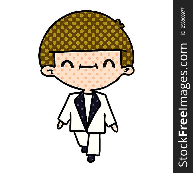 Cartoon Of Cute Kawaii Boy In Suit