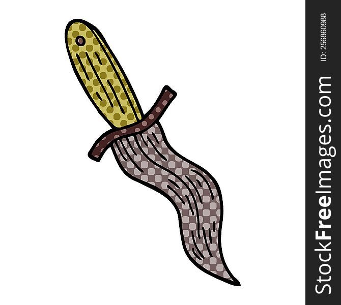 cartoon doodle tattoo dagger symbol