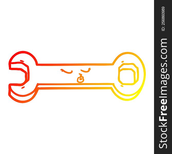 Warm Gradient Line Drawing Cartoon Spanner