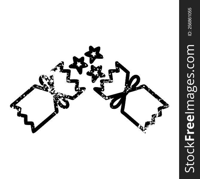 Exploding Christmas Cracker Distressed Icon
