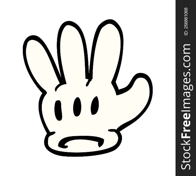 traditional cartoon doodle glove