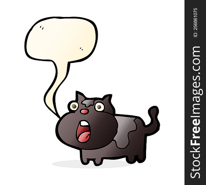 Cartoon Shocked Cat With Speech Bubble