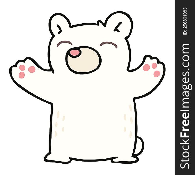 hand drawn quirky cartoon polar bear. hand drawn quirky cartoon polar bear