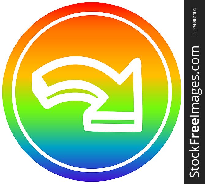 Direction Arrow Circular In Rainbow Spectrum