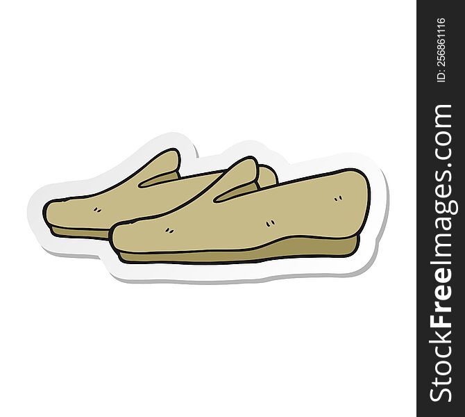 Sticker Of A Cartoon Slippers