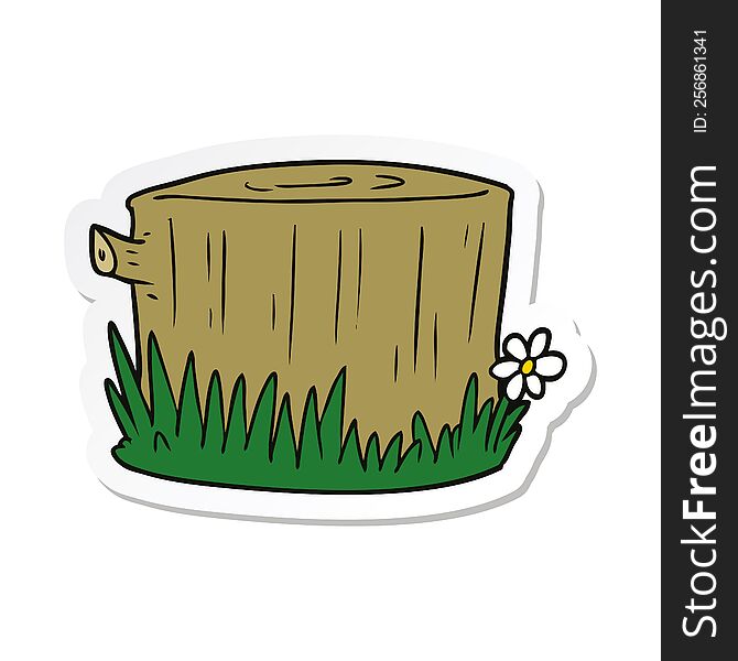sticker of a cartoon tree stump