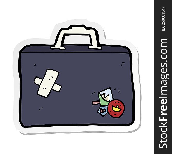Sticker Of A Cartoon Luggage