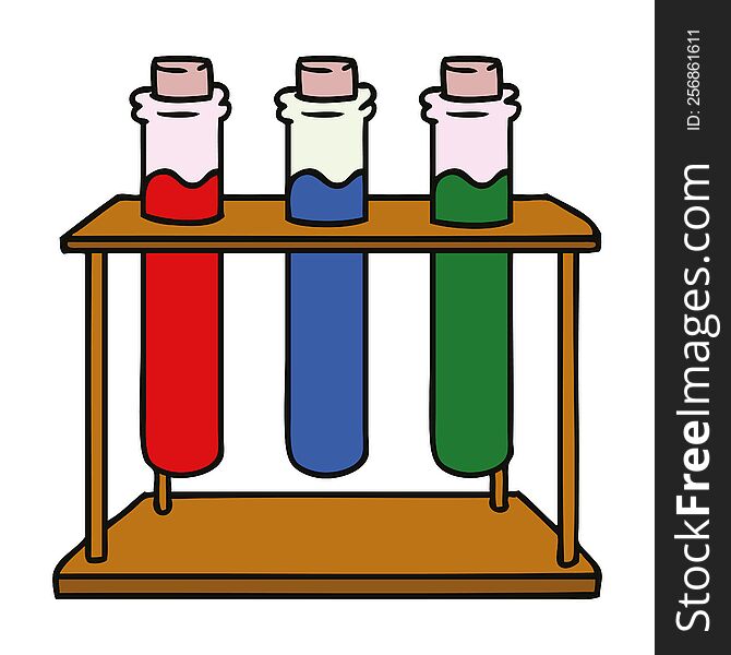 hand drawn cartoon doodle of a science test tube