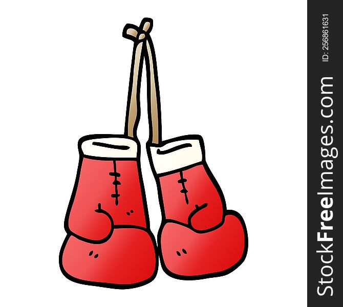 Vector Gradient Illustration Cartoon Boxing Gloves