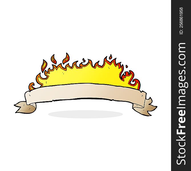 Cartoon Flaming Banner