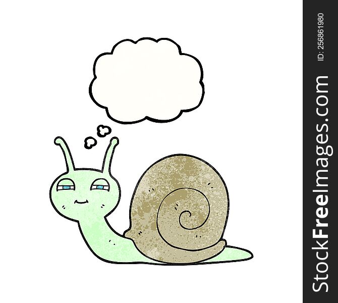 freehand drawn thought bubble textured cartoon cute snail