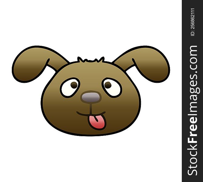gradient shaded quirky cartoon dog face. gradient shaded quirky cartoon dog face