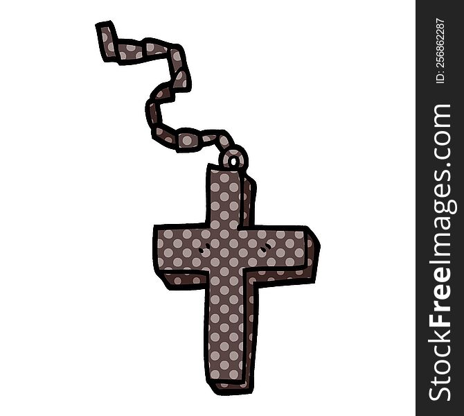 Cartoon Doodle Metal Cross