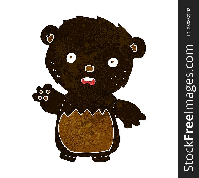 cartoon worried black bear