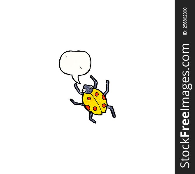 cartoon ladybird with speech bubble