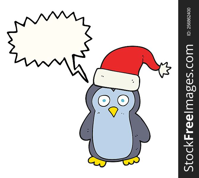 Speech Bubble Cartoon Penguin