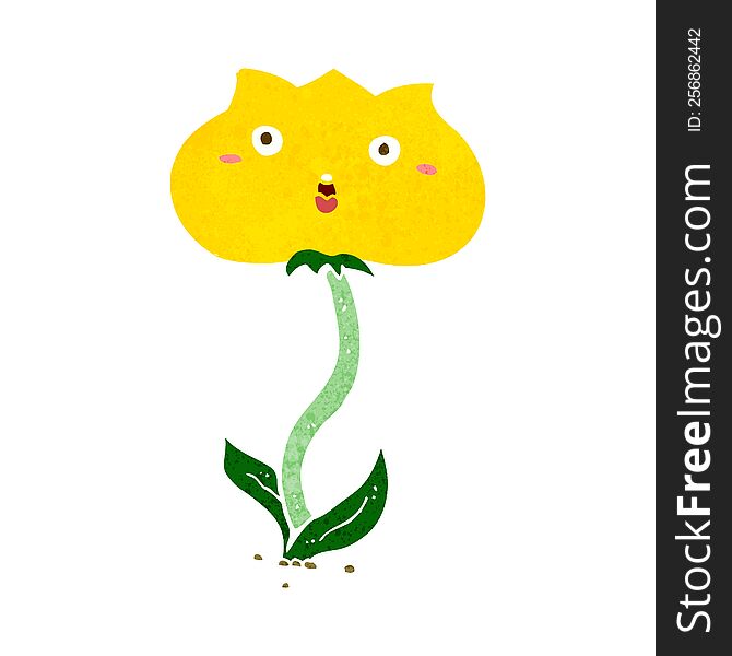 cartoon shocked flower