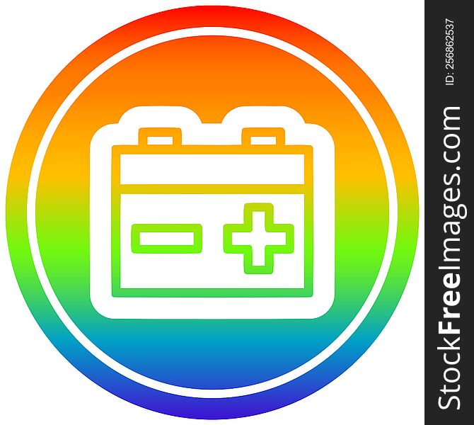 Industrial Battery Circular In Rainbow Spectrum