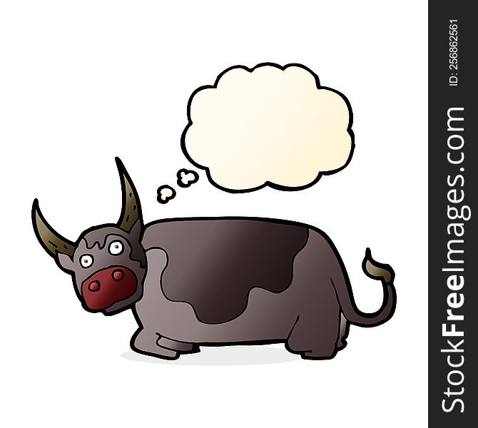 Cartoon Bull With Thought Bubble