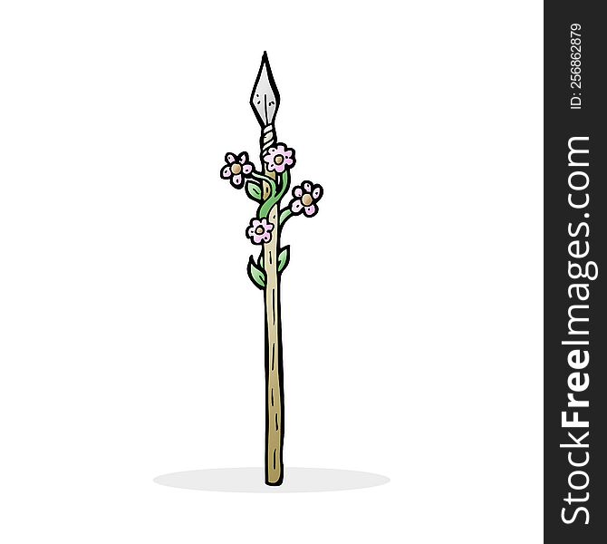 cartoon flowering spear