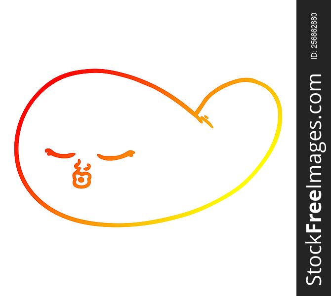 Warm Gradient Line Drawing Cartoon Gall Bladder