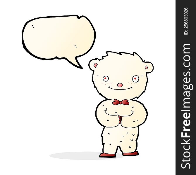 Cartoon Little Polar Bear With Speech Bubble