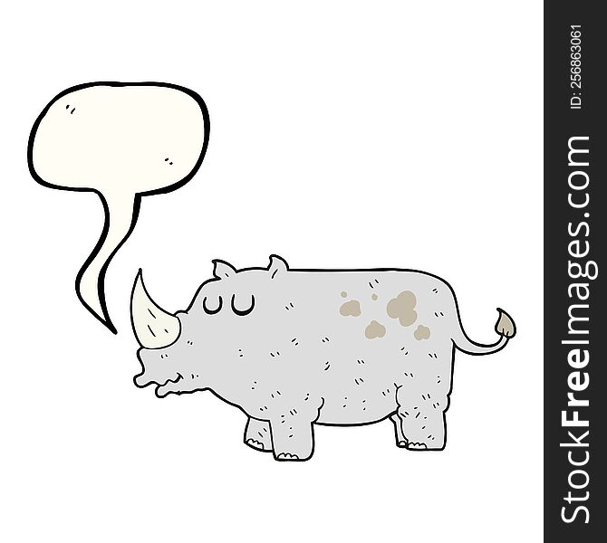 speech bubble cartoon rhino