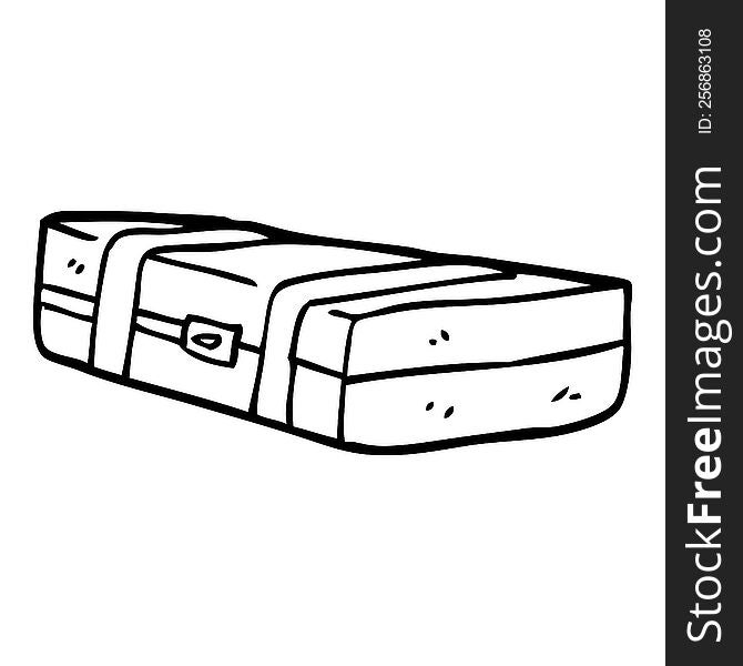 line drawing cartoon suit case