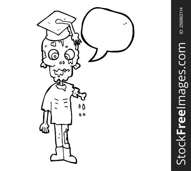 Speech Bubble Cartoon Zombie Student