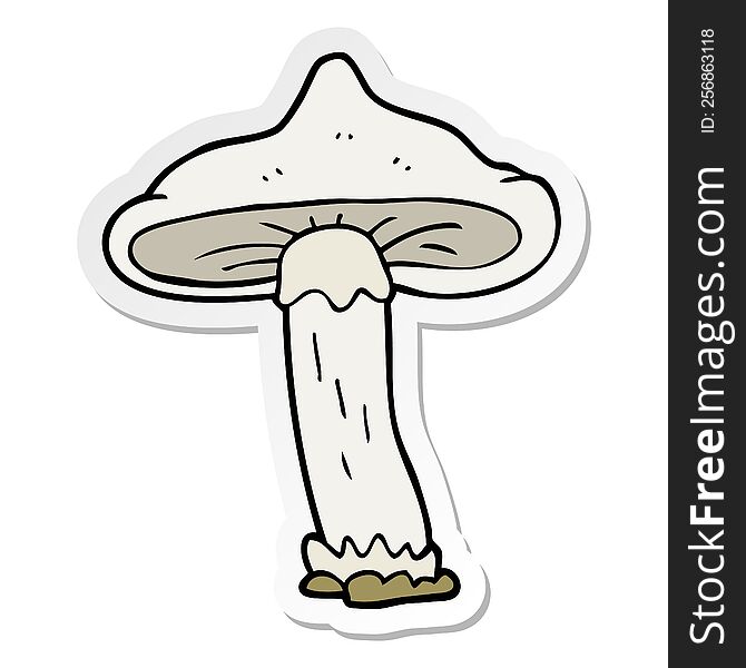 Sticker Of A Cartoon Mushroom