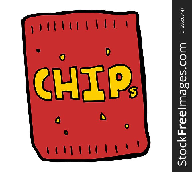 cartoon packet of chips