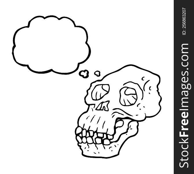 Thought Bubble Cartoon Ancient Skull