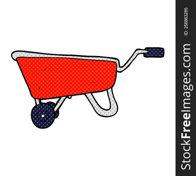 freehand drawn cartoon wheelbarrow