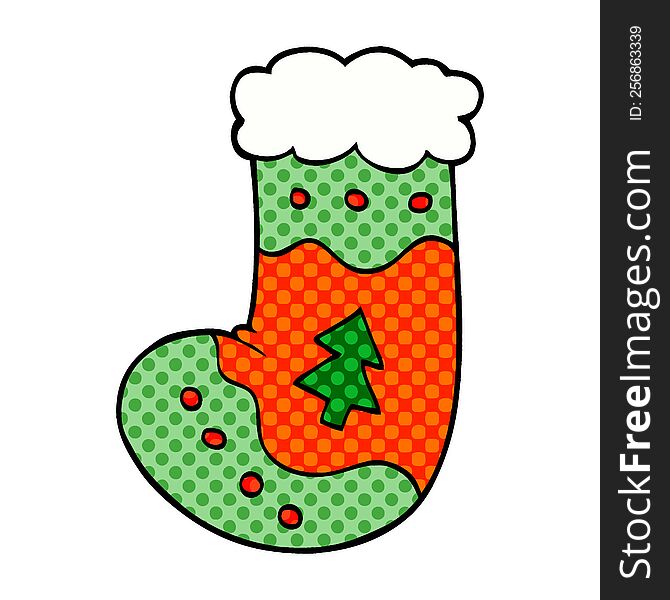 cartoon doodle christmas stocking