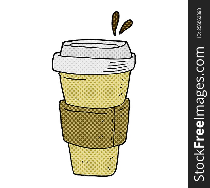 freehand drawn cartoon coffee cup