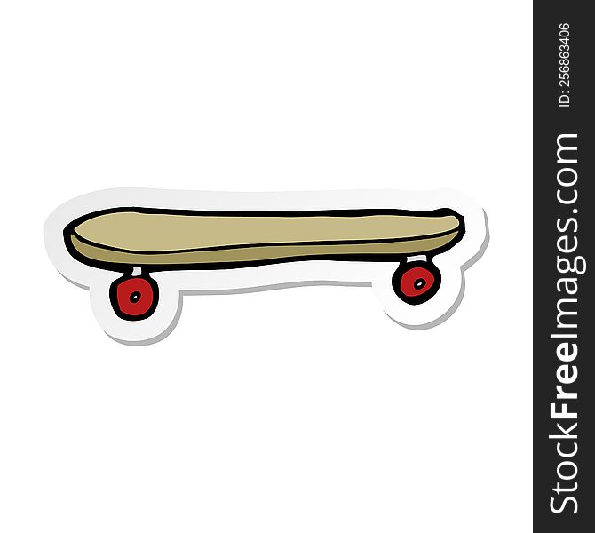 sticker of a cartoon skateboard