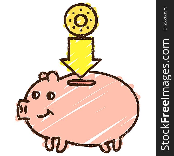 Piggy Bank Chalk Drawing