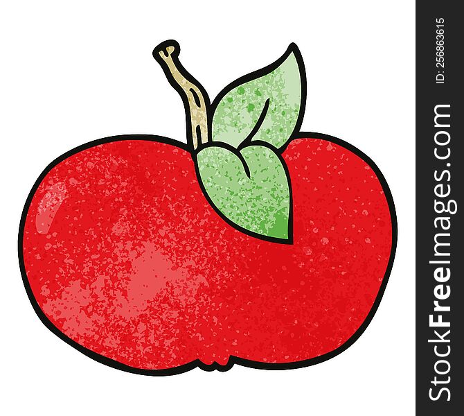 cartoon doodle juicy apple